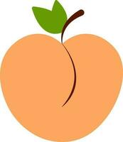 Flat Illustration Of Peach Plum Icon. vector