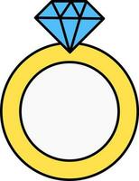 aislado piedra preciosa anillo azul y amarillo icono. vector