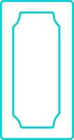 Turquoise Linear Style Cash Money Icon Or Symbol. vector