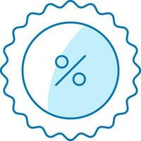 Discount Percentage Sticker Icon In Blue And White Color. vector