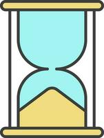 Isolated Hourglass Icon In Turquoise And Yellow Color. vector