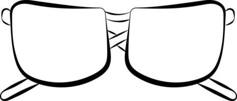 Black Outline Illustration Of Goggles Icon. vector