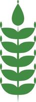 Green Wheat Icon In Flat Style. vector
