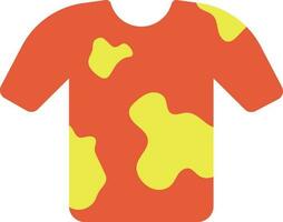 Yellow And Orange Color Blobs T-Shirt Flat Icon. vector