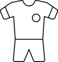 Black Line Art Of T-shirt With Sorts Icon. vector