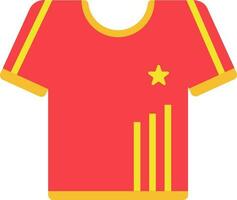 Red And Yellow Jersey Icon In Flat Style. vector