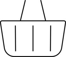 Shopping Basket Icon In Black Linear Art. vector