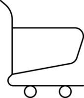 Shopping Cart Icon In Black Line Art. vector