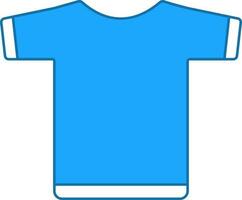 camiseta icono o símbolo en azul y blanco color. vector