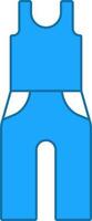 Illustration Of Tank Top And Trouser Icon In Blue And White Color. vector