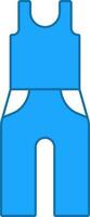 Illustration Of Tank Top And Trouser Icon In Blue And White Color. vector