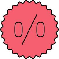 Discount Offer Sticker For Sale Icon In Red Color. vector