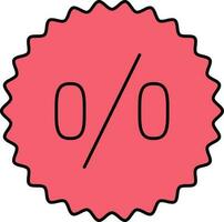 Discount Offer Sticker For Sale Icon In Red Color. vector