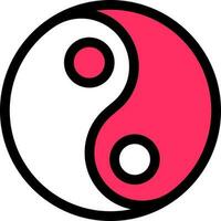 Flat Style Of Yin Yang Icon In Pink And White Color. vector