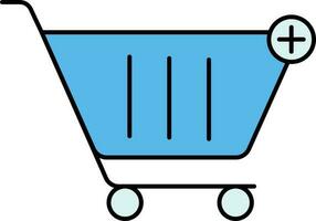 Add Cart Icon In Blue Color vector