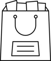 Illustration of Carry Bag Icon In Thin Line Art. vector