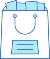 Illustration of Carry Bag Icon In Blue And White Color. vector