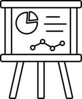 Infographic Presentation Board Icon In Line Art. vector