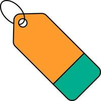 Illustration Of Tag Icon In Green And Orange Color. vector