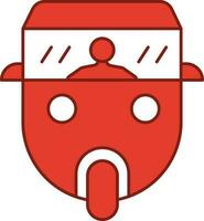 Auto Rickshaw Or Tuktuk Icon In Red And White Color. vector