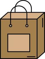 Illustration of Carry Bag Icon In Brown Color. vector