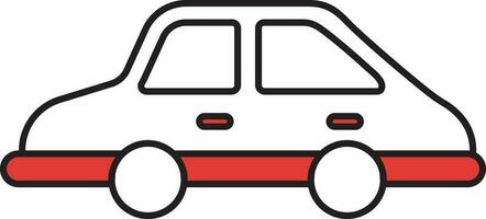 Red And White Color Car Icon. vector