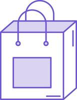 Carry Bag Icon In Purple And White Color. vector