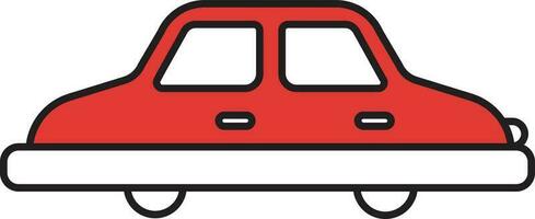 Car Icon In Red And White Color. vector