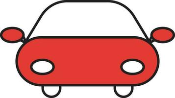Modern Car Icon In Red And White Color. vector