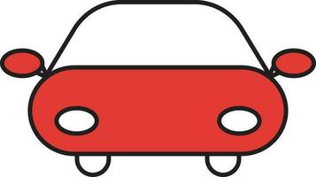 Modern Car Icon In Red And White Color. vector