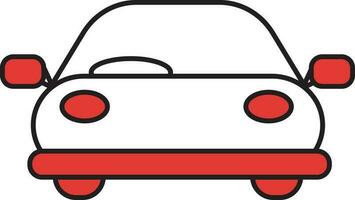 aislado coche icono en rojo y blanco color. vector