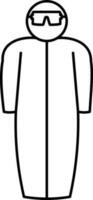 Isolated PPE Kit icon in Thin Line Art. vector