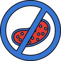 Stop Bacteria Or Disease Icon In Red And Blue Color. vector