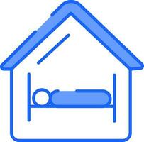 Home Isolation Icon In Blue And White Color. vector