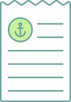 Invoice Icon In Green And White Color. vector