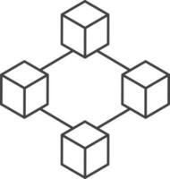 Illustration Of Blockchain Icon Or Symbol In Stroke Style. vector