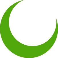 Flat illustration of green crescent moon. vector