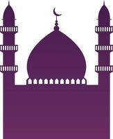 Flat illustration of purple Mosque. vector