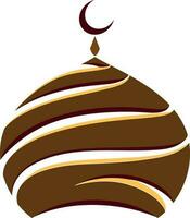 Creative illustration of brown Mosque Dome. vector