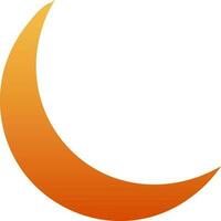 Flat illustration of an orange crescent moon. vector