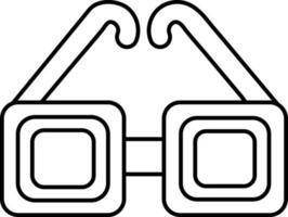 Thin line icon of 3D Glasses for Movie or entertainment. vector