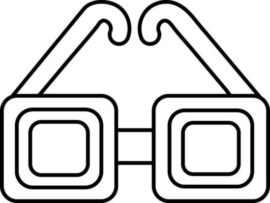 Thin line icon of 3D Glasses for Movie or entertainment.