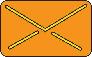 Orange color of new mail envelope icon. vector