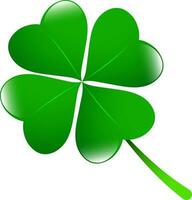 Glossy green clover leaf illustration. vector