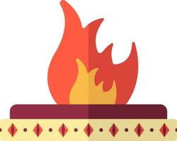 Fire Pit Havan Colorful Icon Or Symbol. vector