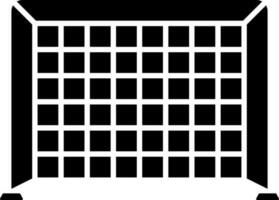 Black And White Football Net Flat Icon. vector