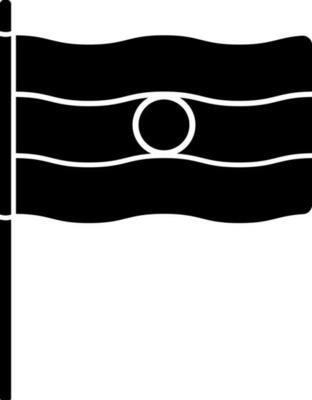 India Flag Icon In Black and White Color.