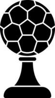 plano fútbol trofeo icono en negro y blanco color. vector