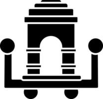 India Gate Icon In Black and White Color. vector