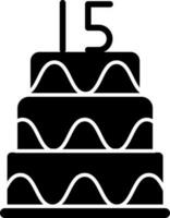 Cake Icon In Black and White Color. vector